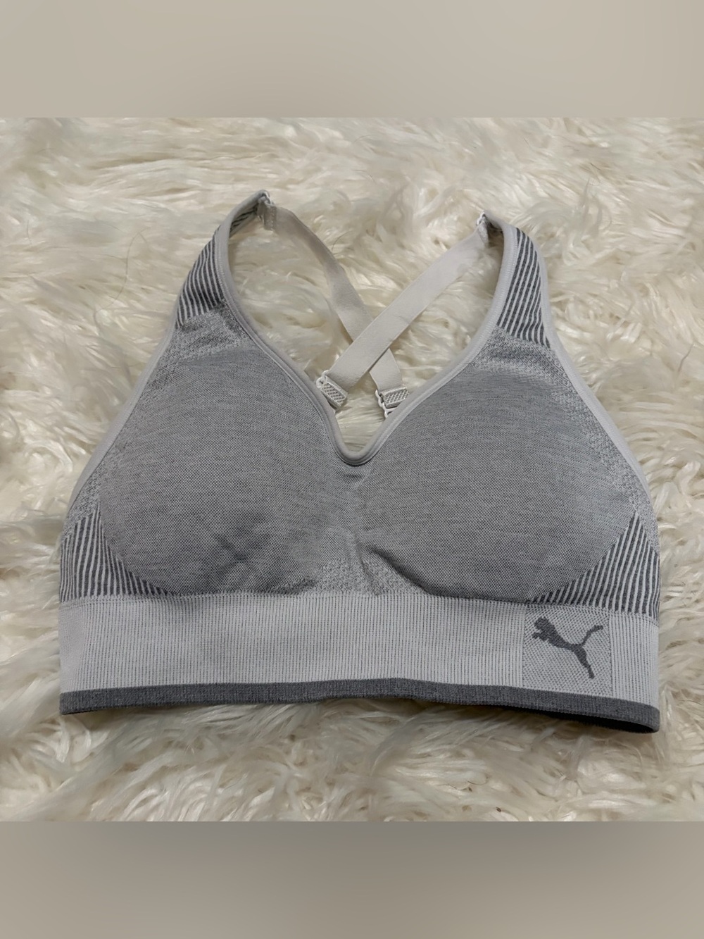 Puma grey sports bra size S